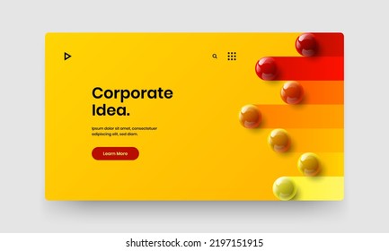 Colorful poster vector design layout. Isolated realistic balls web banner illustration.
