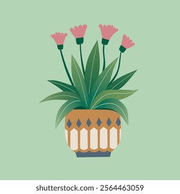 Colorful potted plant with delicate pink flowers, perfect for home decor.