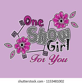 Colorful and potted text with colorful flower and texts. Vector illustration.