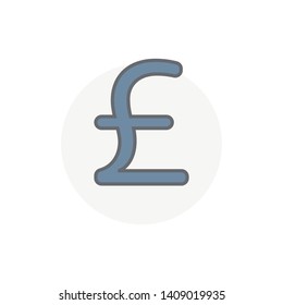 Colorful pound vector icon isolated on white background. Cash symbol modern, simple, vector, icon for website design, mobile app, ui. Vector Illustration