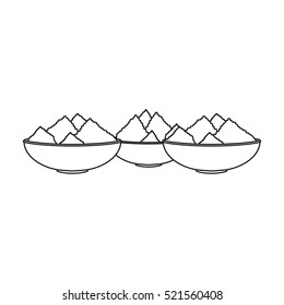 Colorful powder icon in outline style isolated on white background. India symbol stock vector illustration.