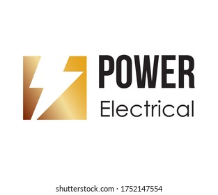 Colorful Power and electrical Industry logo vector illustration with dummy text on white background. 