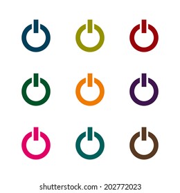 Colorful power icons
