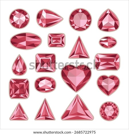 colorful precious gemstones set vector illustration