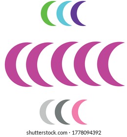 colorful, precision crescent vector, can be used for children's learning, print, collection and can be resized and sized according to your wishes and needs.