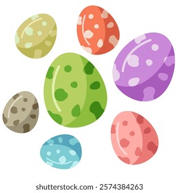 Colorful Predator Dino Eggs Illustration