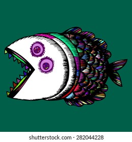 Colorful predatory fish