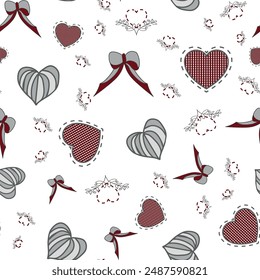 Colorful Preppy Coquette seamless pattern, Background, Perfect for fabric,