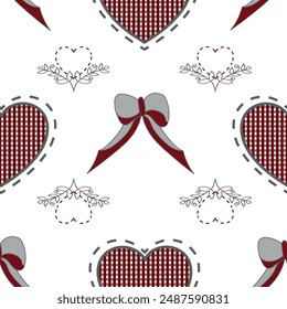 Colorful Preppy Coquette seamless pattern, Background, Perfect for fabric,