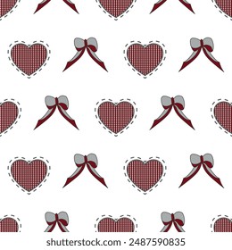 Colorful Preppy Coquette seamless pattern, Background, Perfect for fabric,