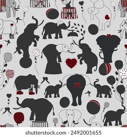 Colorful Preppy ELephant seamless pattern, Background, Perfect for fabric,