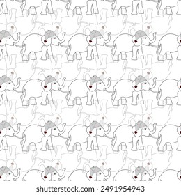 Colorful Preppy Elephants seamless pattern, Background, Perfect for fabric,