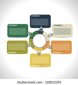 colorful presentation with 6 text box