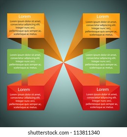 colorful presentation with 6 text box