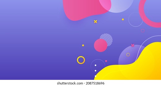 Colorido fondo de presentación con estilo Memphis. Plantilla de fondo de patrón de banner de diseño gráfico abstracto vectorial.