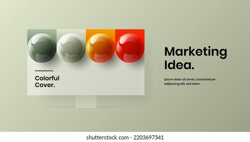 Colorful presentation design vector illustration. Premium display mockup site concept.