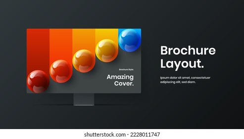 Colorful presentation design vector layout. Vivid monitor mockup website screen template.