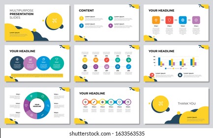 Colorful presentation template. Set of Infographic element vector with steps, options, timeline, workflow, circle, graph. Can be used for brochure, flyer, banner, marketing, advertising, annual report