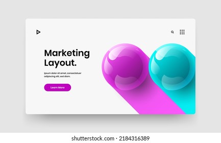 Colorful presentation vector design layout. Premium realistic spheres poster illustration.