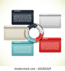 Colorful presentations with five text box