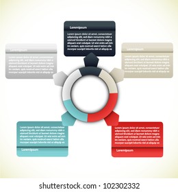 Colorful presentations with five text box