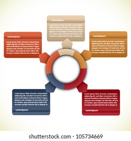Colorful presentations with five text box