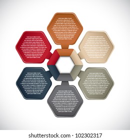 Colorful presentations with six text box
