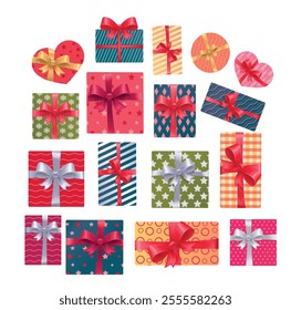 Colorful presents for Christmas vector illustration