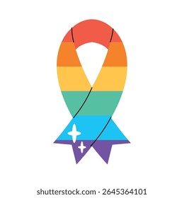 Colorful pride ribbon symbolizing LGBTQ support and love
