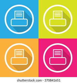 Colorful Print Icon Set Vector EPS10, Great for any use.