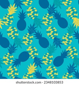 Colorful print with pineapples seamless. Ideal for summer clothes and swimwear