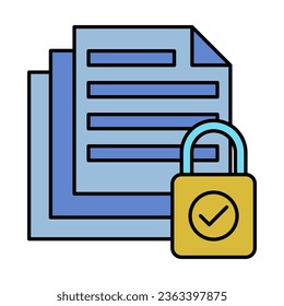 colorful privacy Big data icon on white background, icon design for apps, presentation, banner, sign, symbol, logo. Artificial intelligence icon concept. vector illustration.
