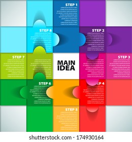 Colorful Process chart module - Vector illustration