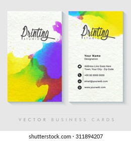 Colorful Professional Business Card Design For Creative Industry Or Design Studio.