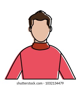 colorful profile man with hairstyle design and shirt