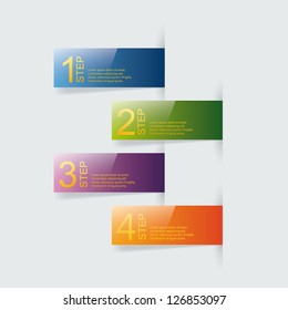 Colorful progress template. Can be used for infographics, numbered banners, graphic or website layout vector