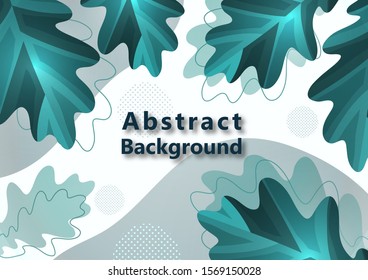 Colorful promotional banner for sale. Vector illustration with creative oak leaves on a light background. Seasonal discounts. Template with copy space for marketing. Vector illustration