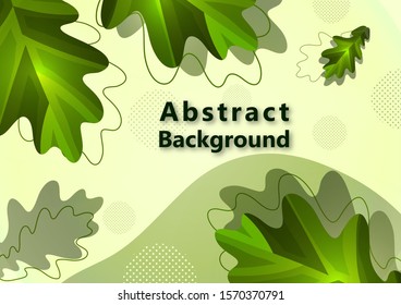 Colorful promotional banner for sale. Vector illustration with creative oak leaves on a light background. Seasonal discounts. Template with copy space for marketing. Vector illustration