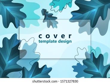 Colorful promotional banner for sale. Vector illustration with creative oak leaves on a light background. Seasonal discounts. Template with copy space for marketing. Vector illustration