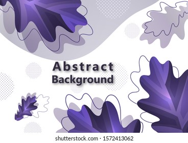 Colorful promotional banner for sale. Vector illustration with creative oak leaves on a light background. Seasonal discounts. Template with copy space for marketing. Vector illustration