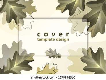 Colorful promotional banner for sale. Vector illustration with creative oak leaves on a light background. Seasonal discounts. Template with copy space for marketing. Vector illustration