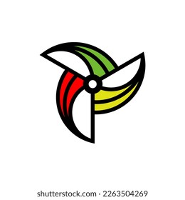 Colorful propeller air creative line logo design