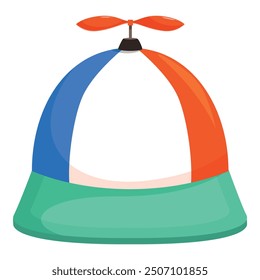 Colorful propeller hat spinning and bringing joy, a symbol of childhood, fun, and playful moments