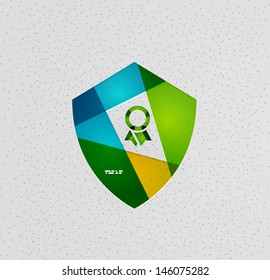 Colorful protection shield vector paper design concept
