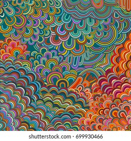 Colorful psychedelic background, hippie era, eps10 vector