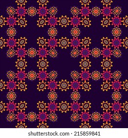 Colorful psychedelic chakras seamless pattern vector illustration
