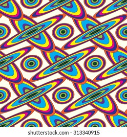 colorful psychedelic circles abstract geometric background seamless pattern vector illustration