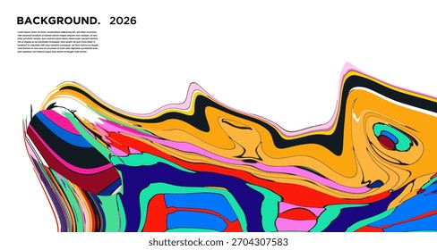 Colorful Psychedelic Fluid Vector Banner – Trippy Abstract Colorful  Background 2026