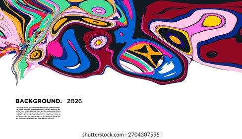 Colorful Psychedelic Fluid Vector Banner – Trippy Abstract Colorful  Background 2026
