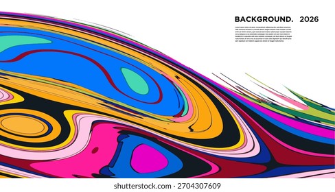 Colorful Psychedelic Fluid Vector Banner – Trippy Abstract Colorful  Background 2026